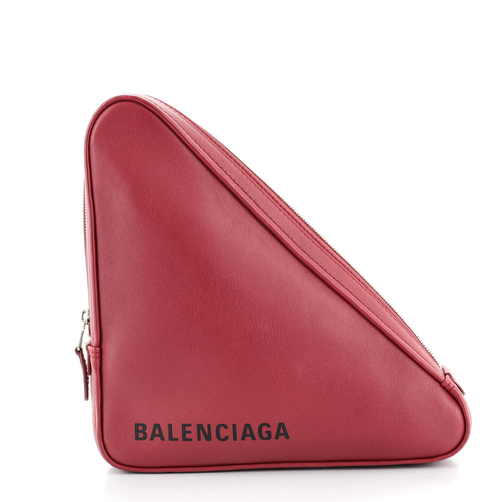 Triangle leather clutch bag Balenciaga Blue in Leather - 39839901